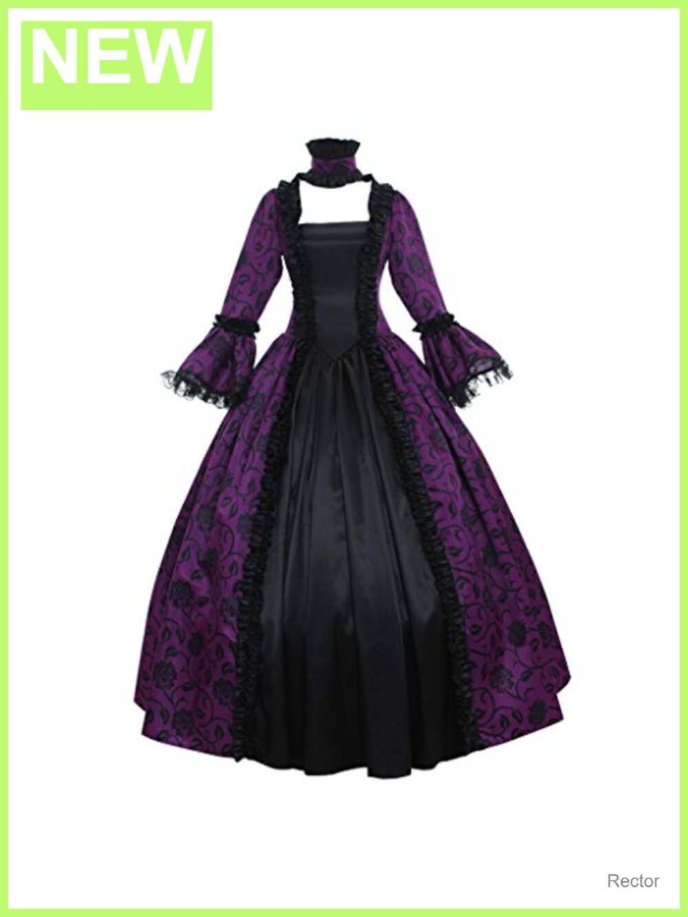 Victorian Rococo Maiden Costume Dress with Choker Adult Gothic Style